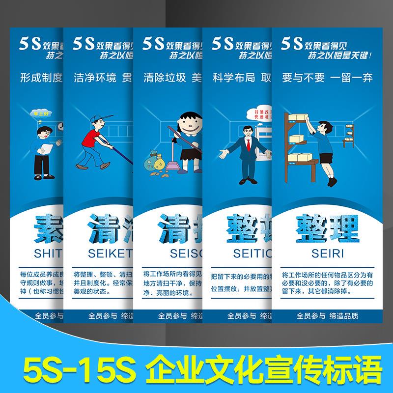 5s 6s 7s 8s 9s 10s工厂宣传标语车间现场生产品质管理看展板员工励志墙标识牌企业文化标志牌定制