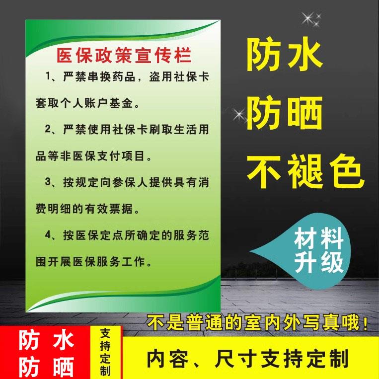 医保政策宣传栏医保定点药店管理制度医保购药流程标志牌墙贴医保政策买药方法指导说明