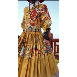 出租九如原创明制孔府复原款飞鱼服曳撒妆花男女同款情侣汉服婚礼