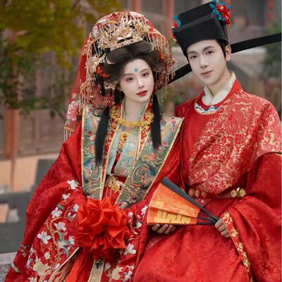 出租清欢纪重工刺绣宋制婚服锦绣良缘大袖百迭裙女款套装仪式礼服