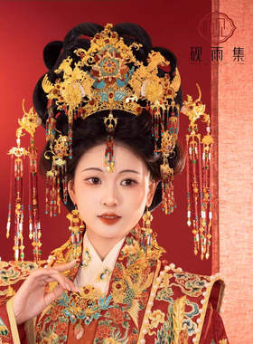 出租砚雨集鹊桥仙明制宋制唐制汉服头饰中式国风婚礼汉婚新娘发饰