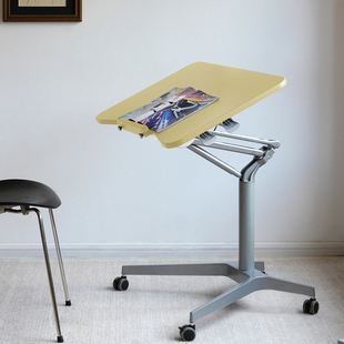 号角屋 莫斯升降桌学习办公电脑桌实木沙发边几可折叠移动床边桌