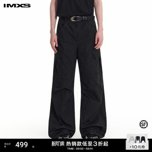 多口袋工装 子2025年新款 休闲裤 男女裤 机能风阔腿裤 IMXS黑色美式