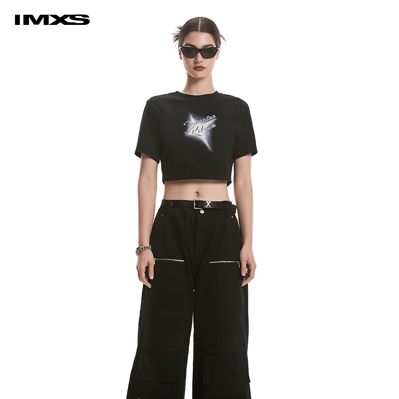 IMXS短袖复古辣妹常规印花