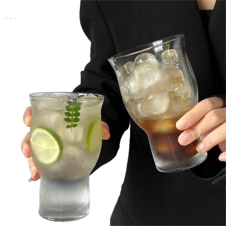 大容量玻璃杯冰美式咖啡杯高颜值冷萃果汁饮料冷饮啤酒杯喝水杯子