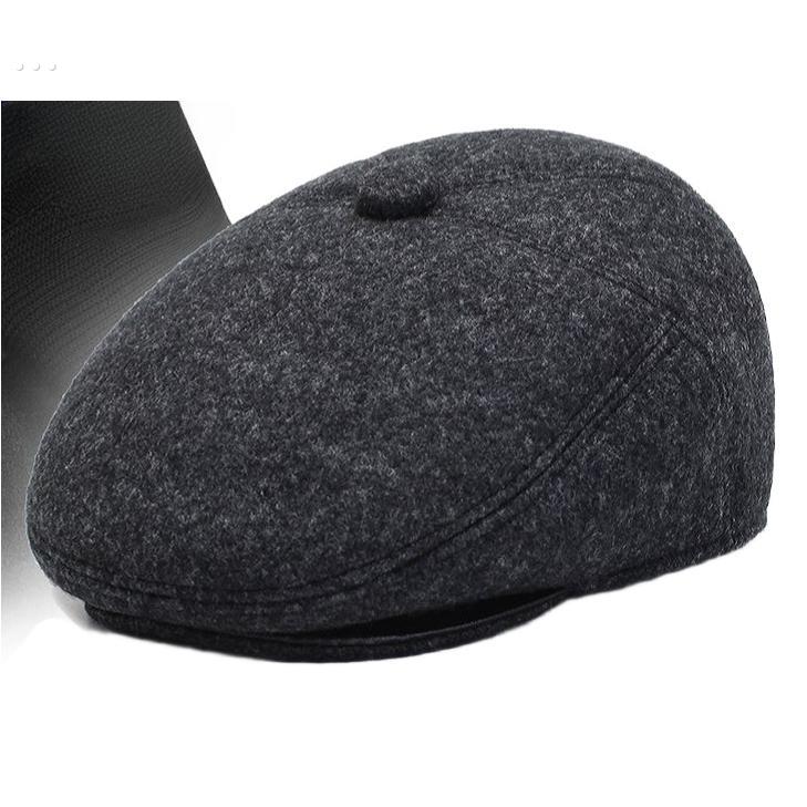 中老年人帽子男秋冬季爸爸老人老头前进帽保暖护耳加厚棉帽鸭舌帽