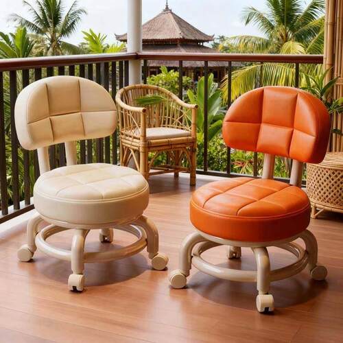 万向轮小凳子家用滑轮矮凳儿童板凳小椅子带轮移动圆凳客厅沙发凳