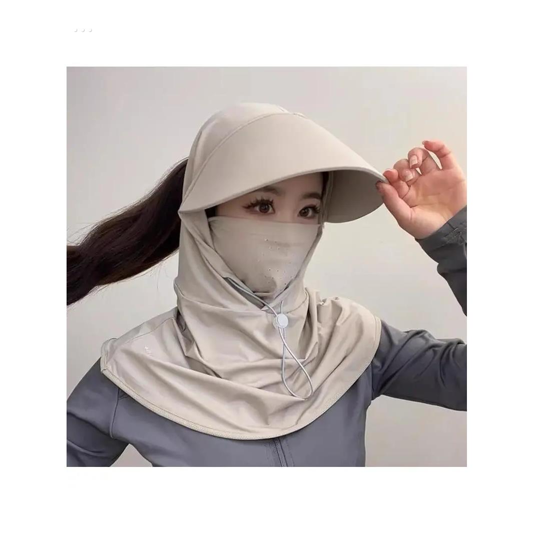 全脸遮阳帽子女夏季防晒帽防紫外线户外骑行透气护颈一体面罩帽子
