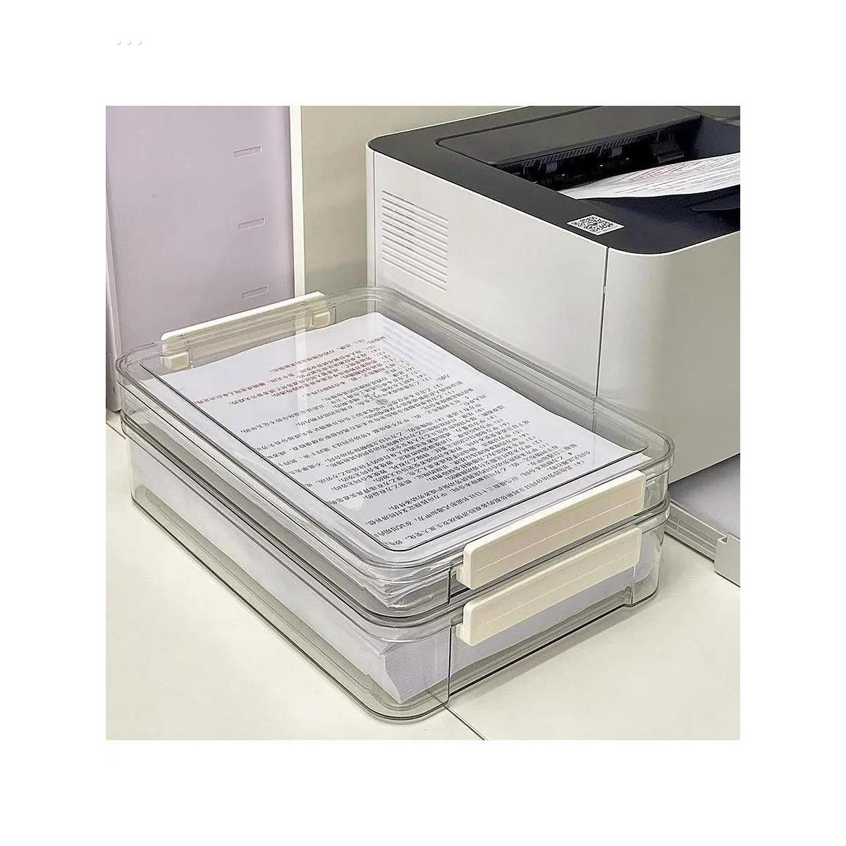 A4文件收纳盒整理盒透明塑料户口本初中毕业证件桌面试卷档案盒