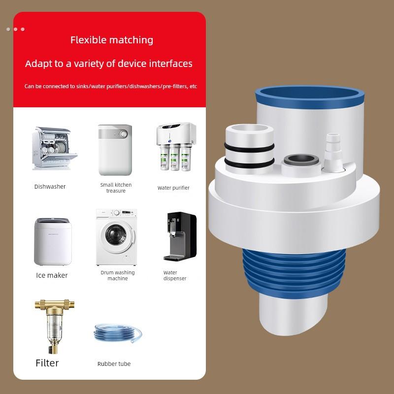 厨房排水三通脸盆水槽除臭神器洗碗机净水器50排水管专用接头