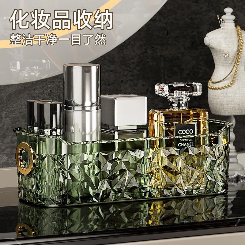 桌面化妆品收纳盒镜柜杂物零食收纳筐整理储物浴室收夹缝防水