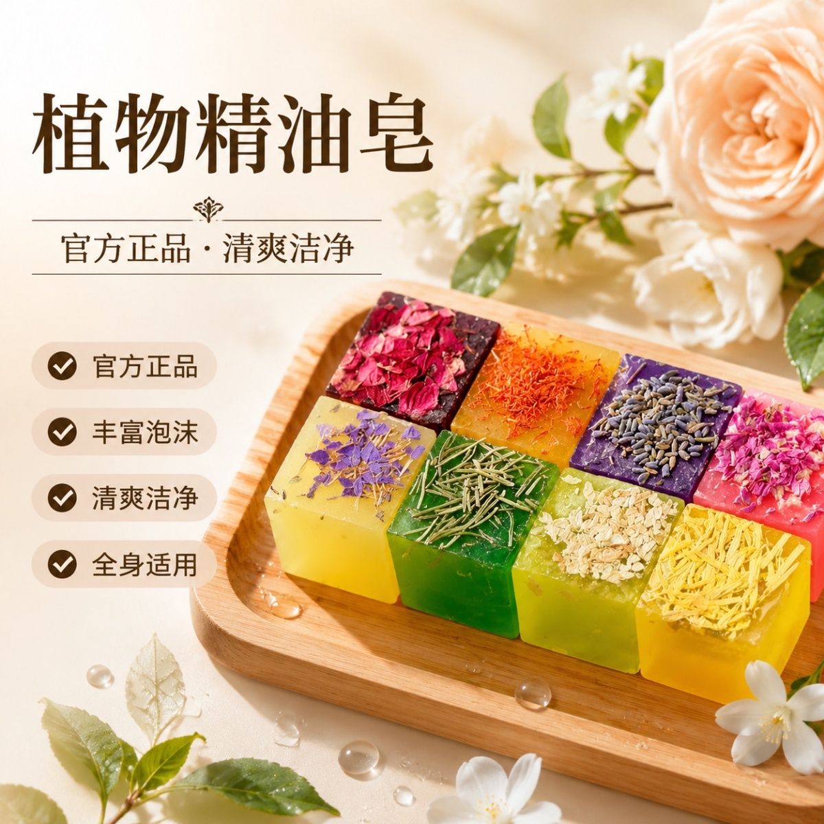 林蝶云南鲜花手工皂玫瑰茉莉薰衣草精油香水皂香皂沐浴洗澡洗脸