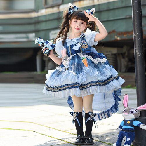 女童连衣裙夏装2026新款儿童衣服洛丽塔公主裙小女孩兔子警官裙子