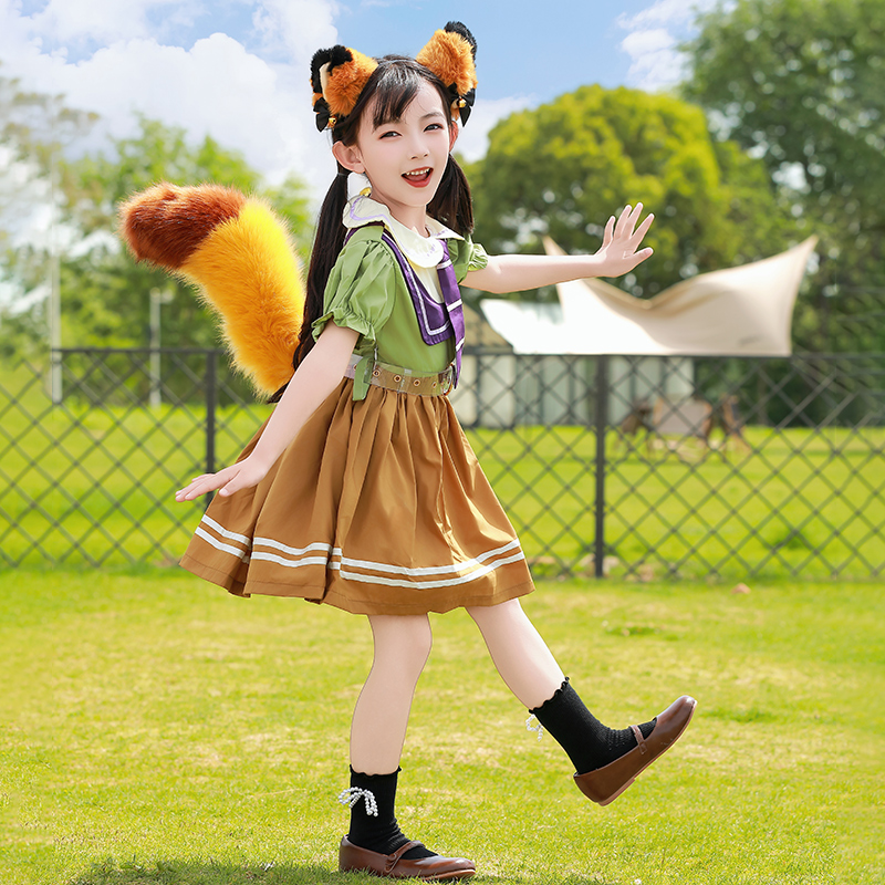疯狂动物城朱迪尼克狐狸cos服装尾巴女童夏季洛丽塔儿童节公主裙