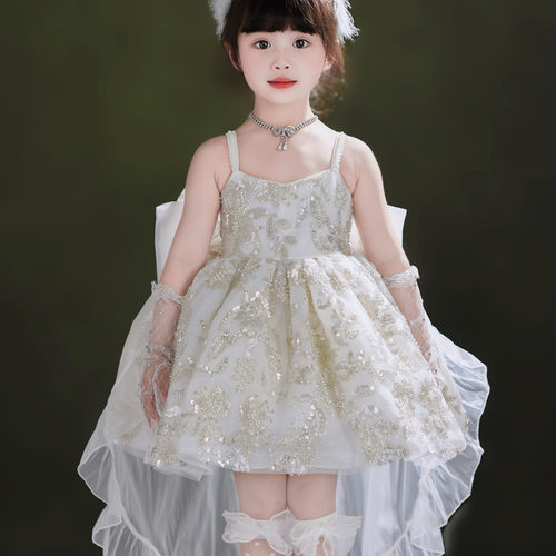 女童连衣裙夏季新款白色纱裙