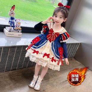 女童白雪公主洛丽塔连衣裙秋冬款公主风潮流小女孩网纱儿童礼服裙