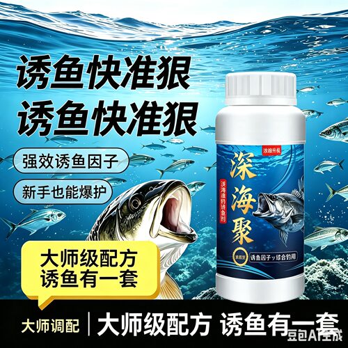 正品深海聚钓鱼小药饵料窝料添加剂聚诱鱼信息素淡海通钓神器开口