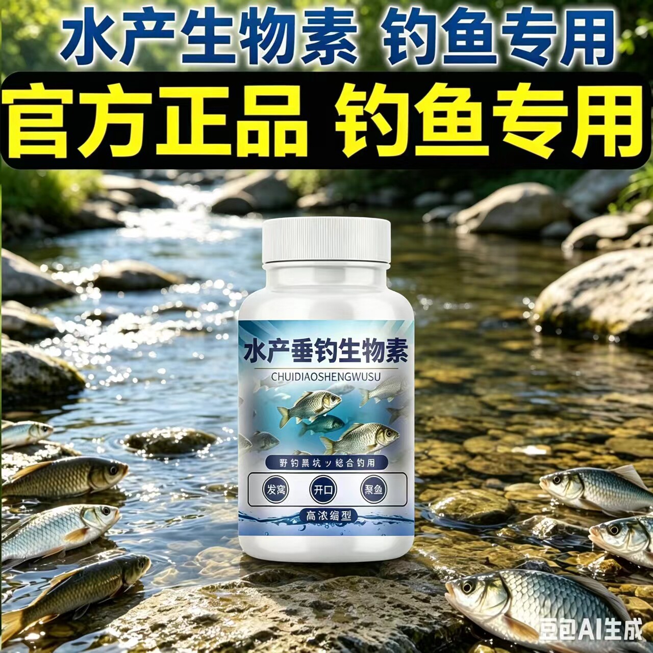 水产垂钓生物素钓鱼小药信息素野黑坑鲫鲤青草鲢鳙饵窝料诱食开口