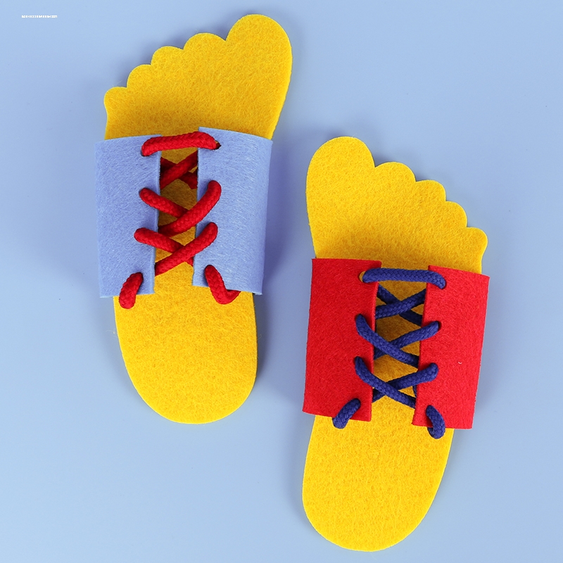 幼儿园活动区生活区角儿童手工穿线系鞋带拖鞋穿线早教玩教具材料