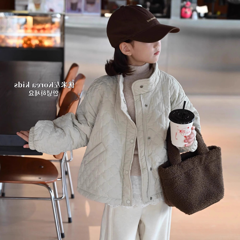 韩国童装女童棉服薄款2025秋冬装新款儿童外套洋气时髦男童棉衣潮
