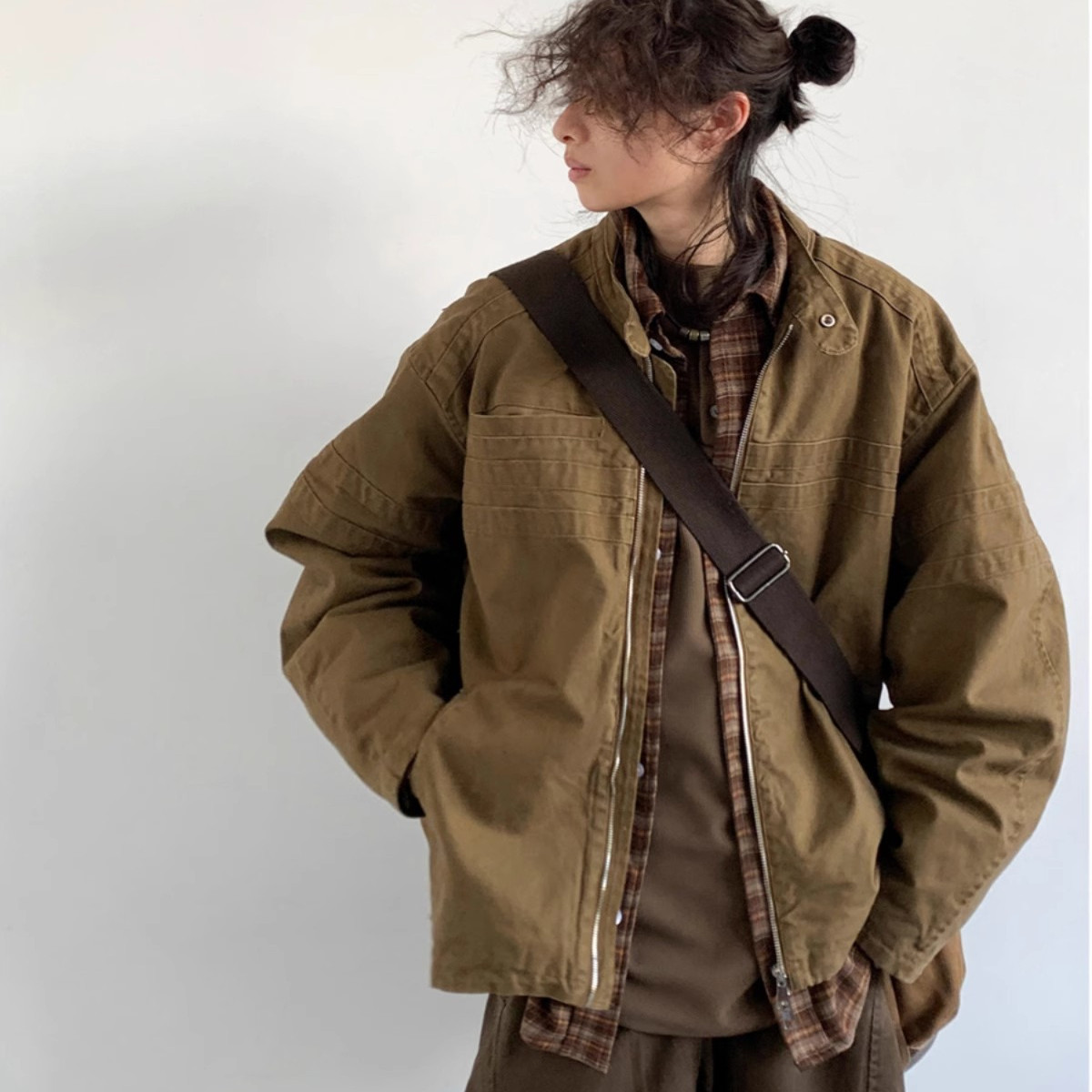 日系复古水洗工装夹克男女