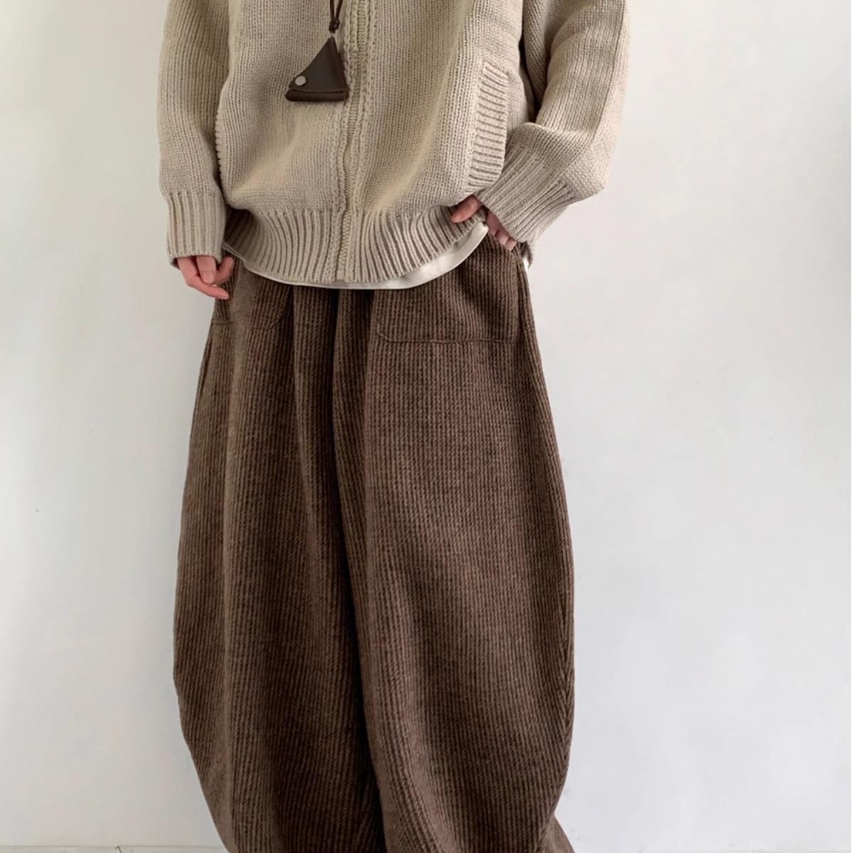 秋冬日系复古灯芯绒休闲裤