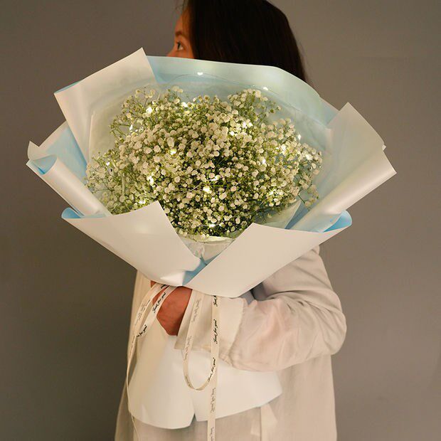 18岁成人礼手捧满天星干花花束成品送闺蜜女生生日浪漫情人节礼物