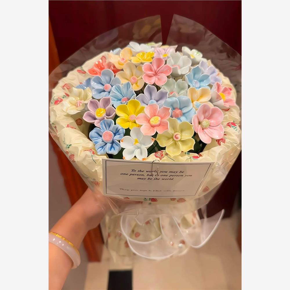 复古收藏陶瓷花束手捧花d