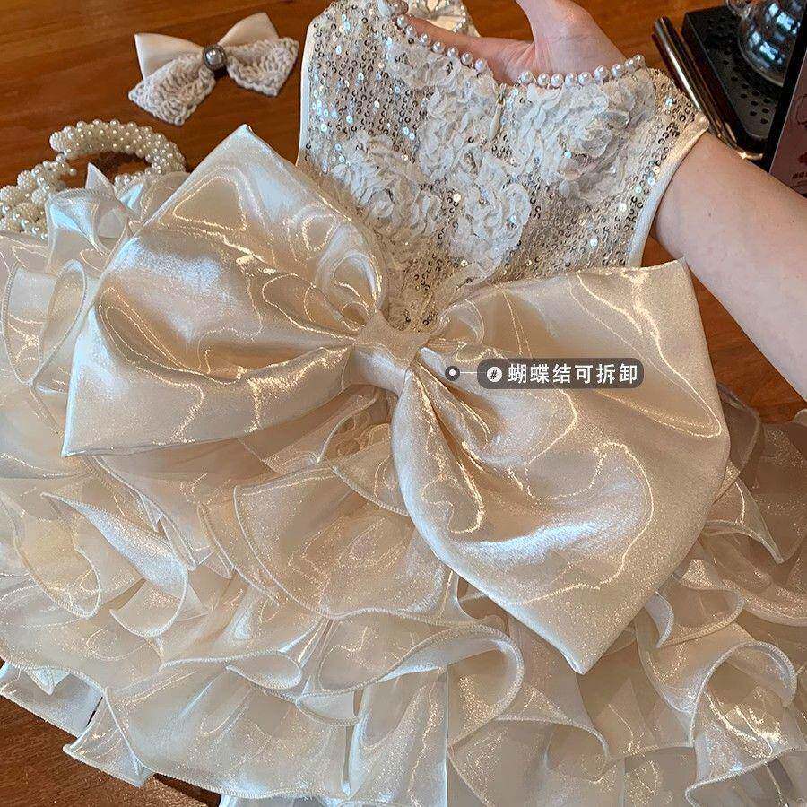 女童公主裙2025新款夏装中小童重工连衣裙女宝宝生日周岁礼服裙子