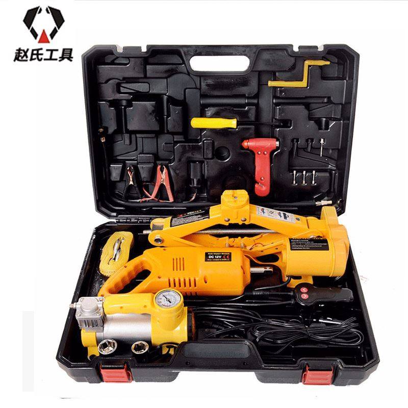 zs3t跨境35cm车载车用电动充气泵 电动螺旋千斤顶套装风炮扳手