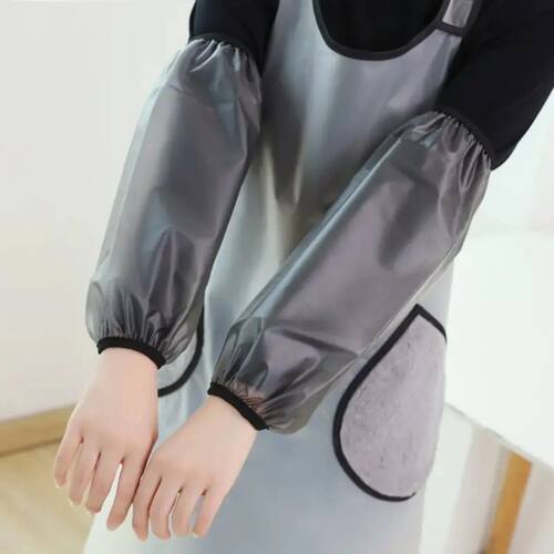 Waterproof Reusable PEVA Arm Sleeves with Elastic Cuffs Oil
