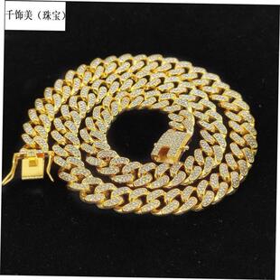 women necklace decorated hip hop alloy wide gold large chain