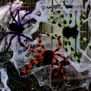 Halloween stuffed flower spider party decoration props 蜘蛛