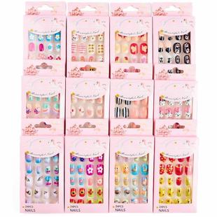 Children Press on Nails*24Pcs Fake Nails Tips for Kids Acry