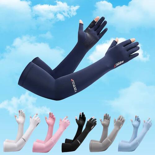Summer Long Sleeves Anti-sunburn Driving Gloves Non Slip Out