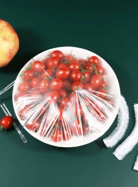 100 Plastic Bags, Leftover Food Protection Dust Caps, Reusab