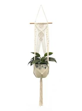 Bohemian-style hand-woven plant hanging baskets, indoor hang