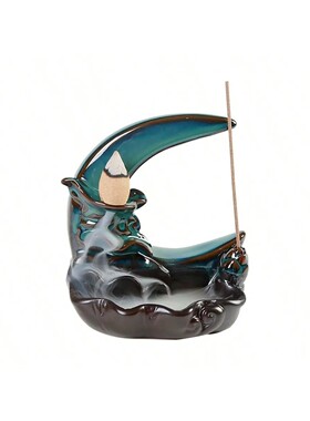 Blue Lotus Pond Moonlight Reflux Incense Burner, Home Indoor