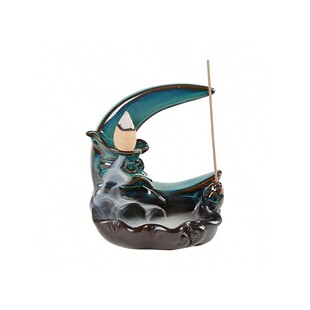 Blue Lotus Pond Moonlight Reflux Incense Burner, Home Indoor