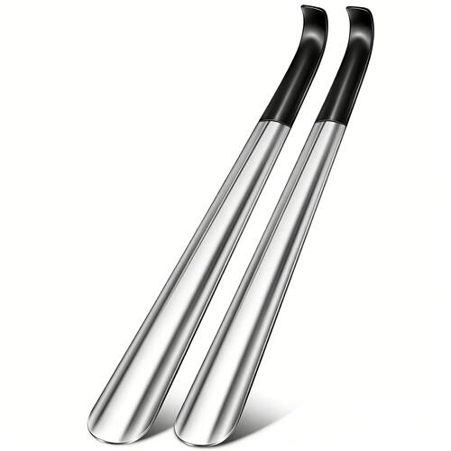 2 Pcs Metal Stainless Steel Shoe Horn - Sturdy Non-Bending S