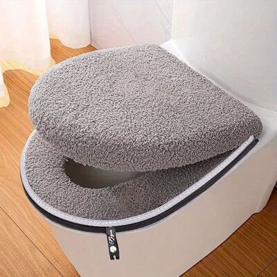 Toilet Seat Cushion Set Winter Thickened Double with Zipper