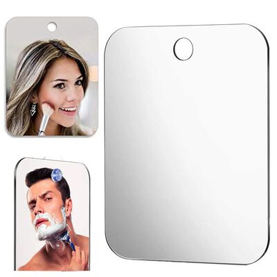 1pcs Acrylic Mirror With Wall Suction Shower Mirror For Man