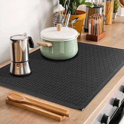 Silicone Cooktop Protector Mat 9in Black - Extra-Large Pad f