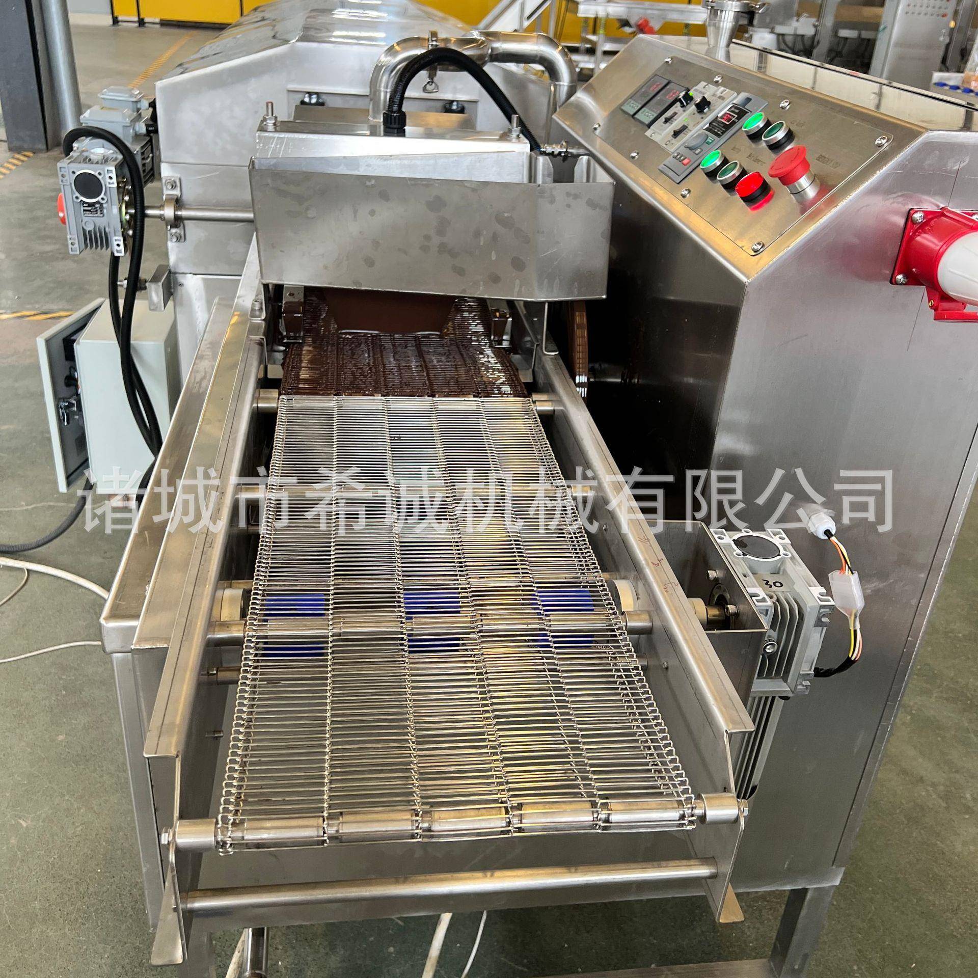 甜甜圈涂力克力希诚设食备威化饼干涂巧克设备巧烘焙品涂巧克力厂