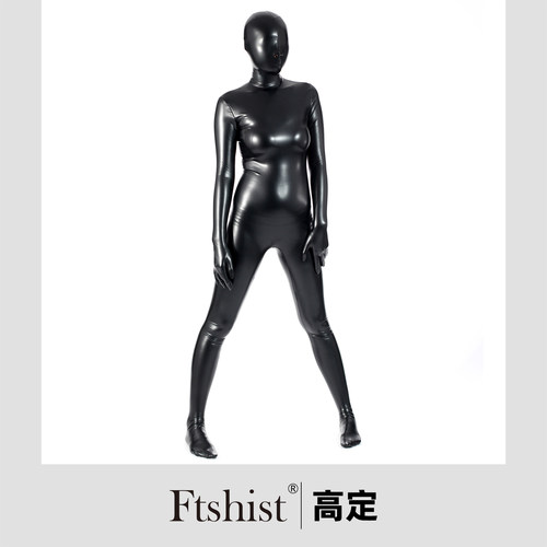 Ftshist 乳胶氨光泽皮革颗粒纹kigurumi全包紧身衣zentai量身定制
