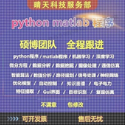 python代编深度学习机器学习matlab图像处理通信信号彷真算法编写