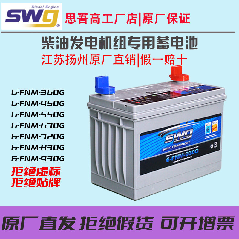 SWG思吾高柴油发电机组专用蓄电池6FNM930G830G720G670G550G450G