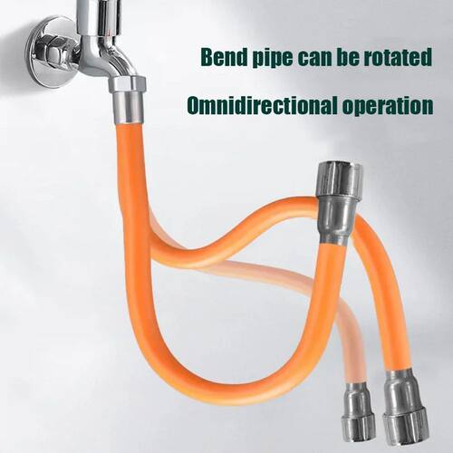Stainless Steel Tap Hose Extender Adjustment Free Bend Splas