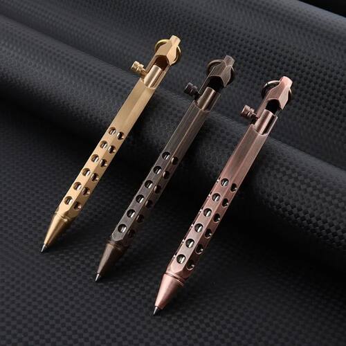 Retro Brass Pen Bolt Action Signature Ballpoint Pen for Busi