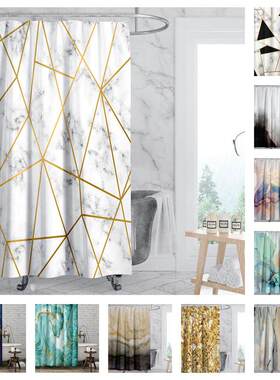 Modern Art Style Marble Luxury Shower Curtain Waterproof Hom